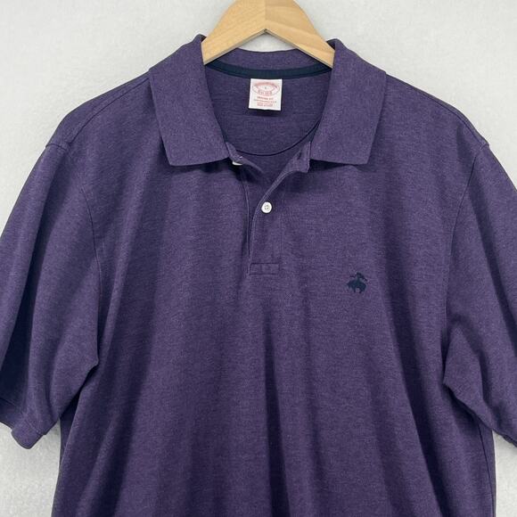 BROOKS BROTHERS Shirt Mens L 1818 Performance Polo Golf Pique Cotton Purple - Picture 4 of 14